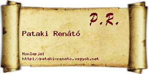 Pataki Renátó névjegykártya